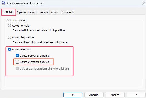 esegui quindi digita