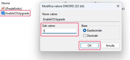 esegui quindi digita regedit