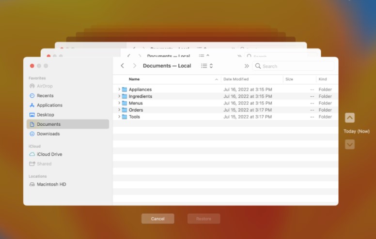 6.	Fai clic su Ripristina.