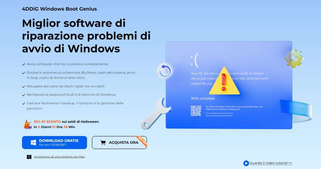 correggi gli errori di aggiornamento di Windows con l'aiuto di 4ddig Windows Boot Genius