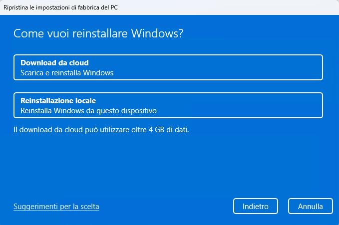 ripristina windows 10