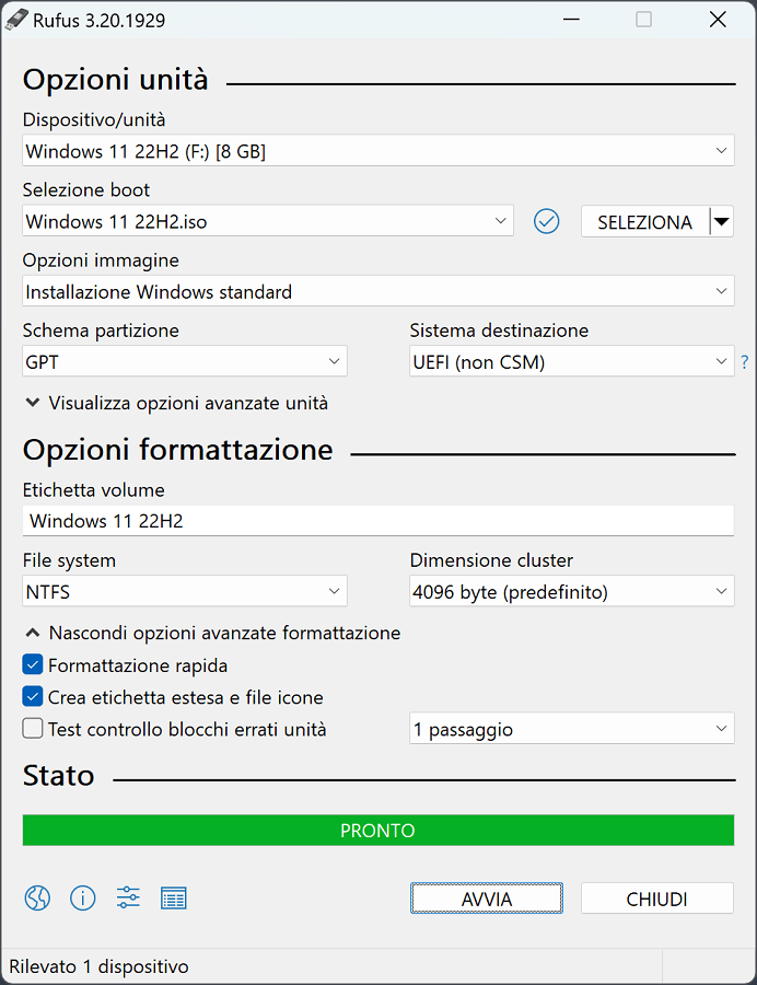 installare windows 11 da usb senza requisiti