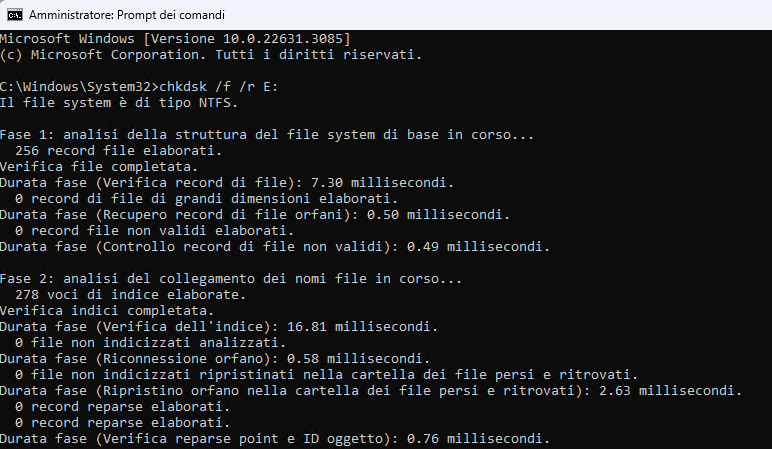 sembra che Windows non si sia caricato correttamente