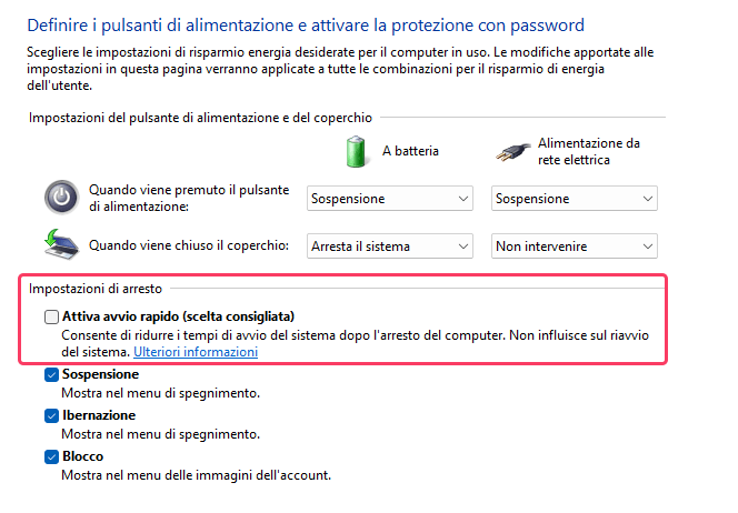 sembra che Windows non si sia caricato correttamente
