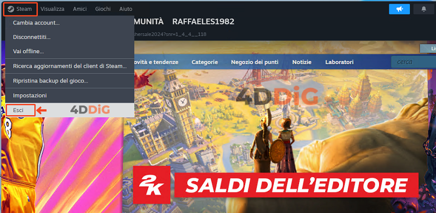 errore durante la scrittura sul disco steam