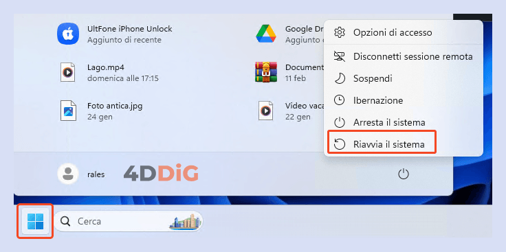 Impossibile avviare correttamente l'applicazione