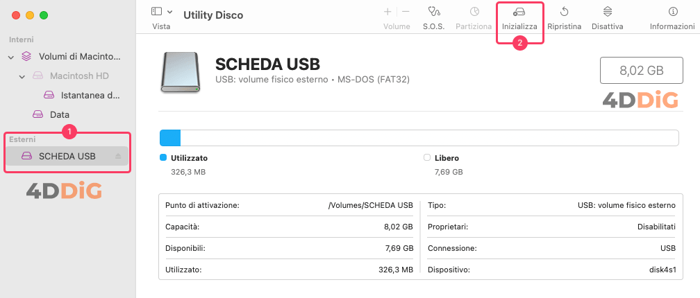 formattare chiavetta USB protetta da scrittura