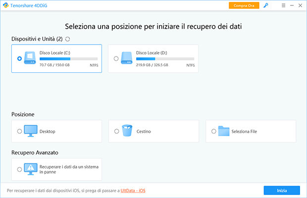Usare 4DDiG Data Recovery