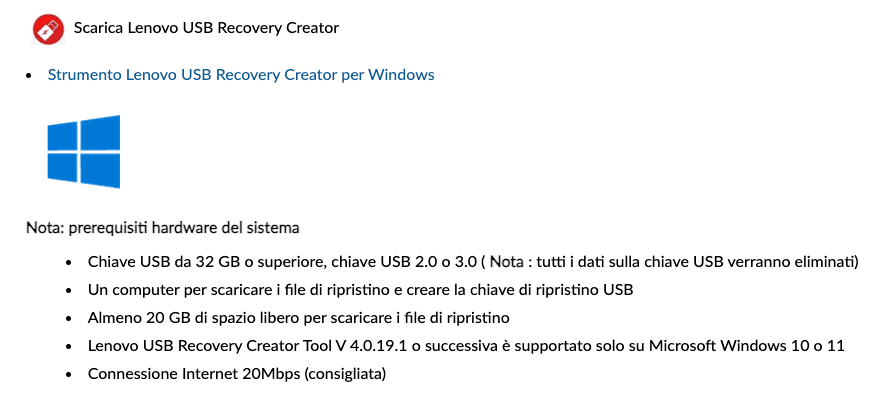 Ripristino del computer portatile Lenovo senza password
