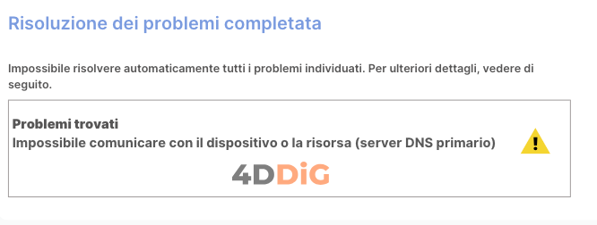 Risoluzione dei problemi completata