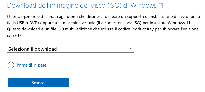 Scaricare il file ISO di Windows 11
