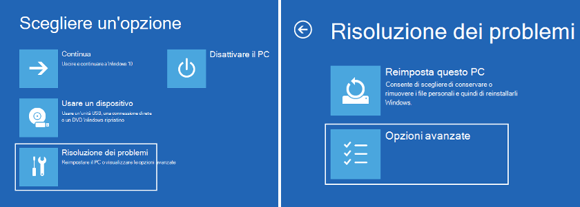 c'è stato un problema durante la reimpostazione del pc