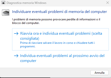 sembra che Windows non si sia caricato correttamente