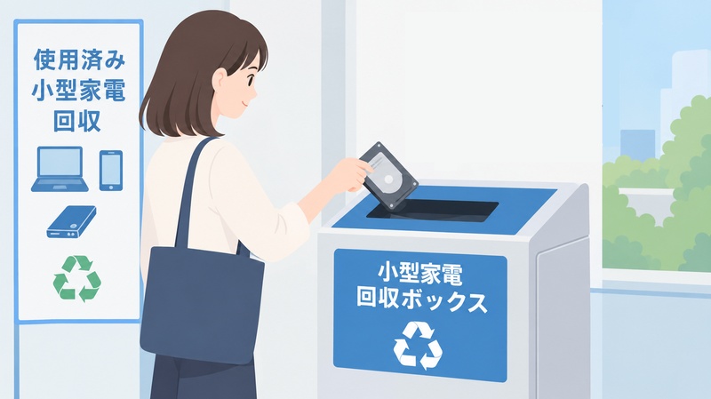 自治体によっては回収ボックスを利用してHDDの処分が可能
