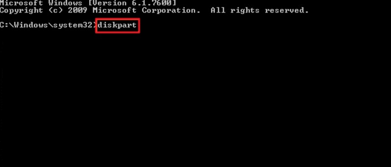 「diskpart 」と入力