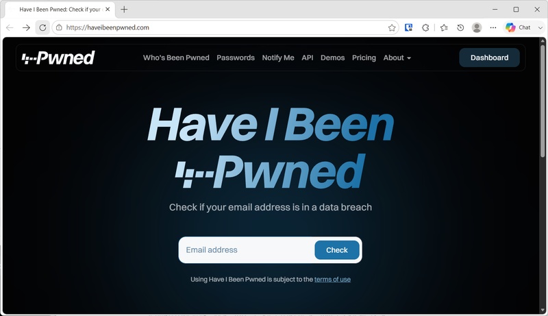Have I Been Pwnedのトップページ