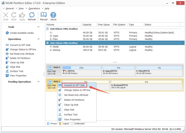 NIUBI Partition Editorの使い方