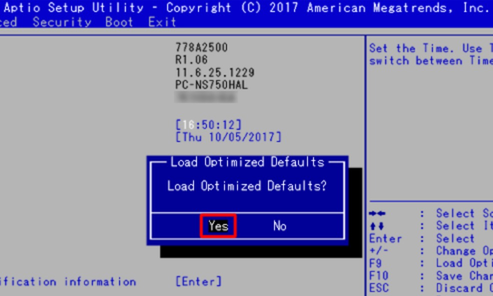 デフォルト設定にリセット