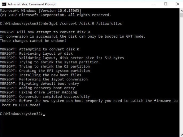 変換のコマンドを実行