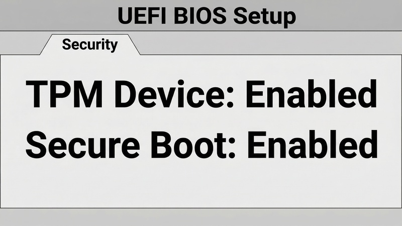 UTPMとSecure Bootを確認している画面