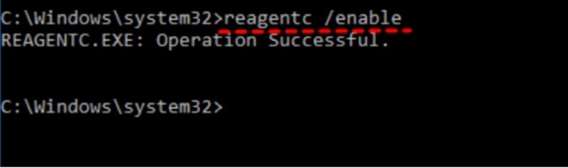 「reagentc/enable」と入力