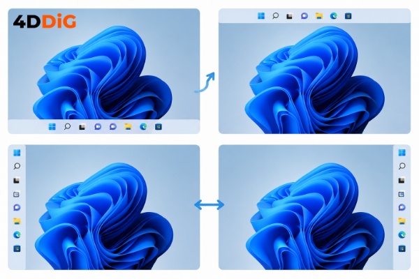 Windows 11 26H2 工作列位置自訂功能示意圖