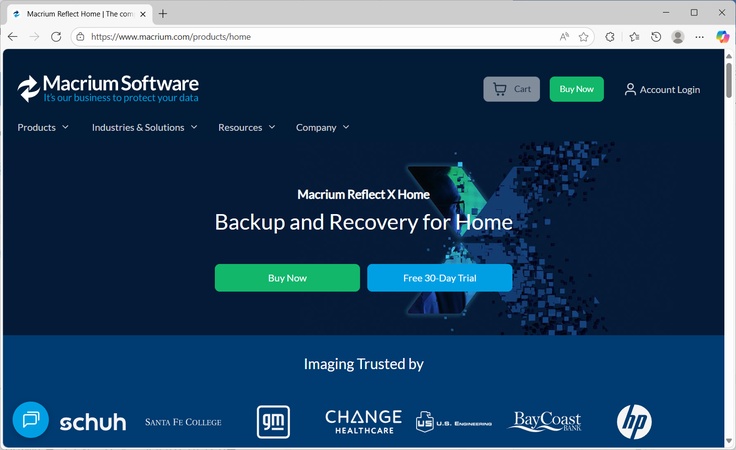バックアップソフトMacrium Reflect