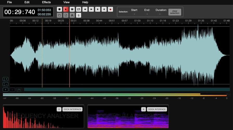 AudioMassのウェブインターフェース