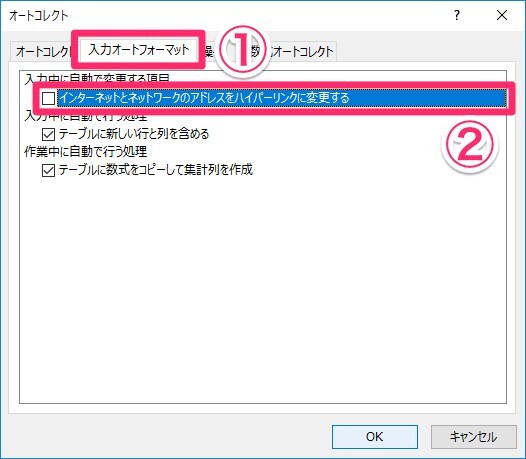 インターネットとネットワークのアドレスをハイパーリンクに変更する