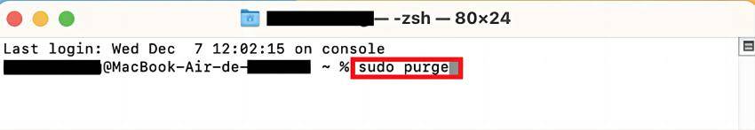 sudo purge 입력