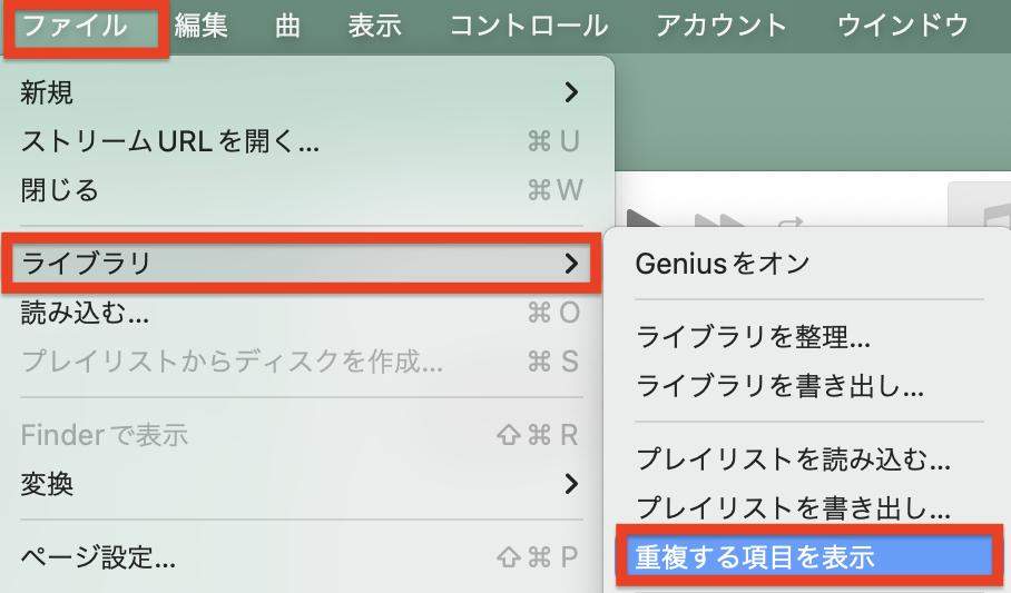 重複する項目を表示