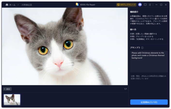 背景の特徴を英語プロンプトで入力