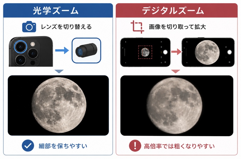 光学ズームとデジタルズームの違い