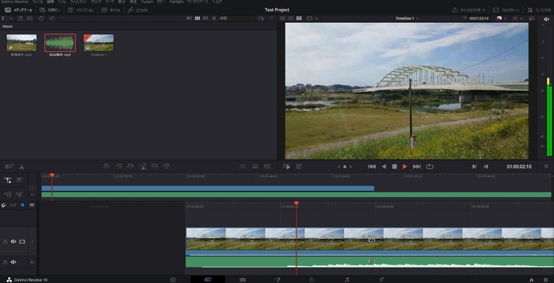 Davinci Resolve動画トリミングツール