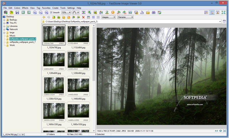 FastStone Image Viewerのメイン画面