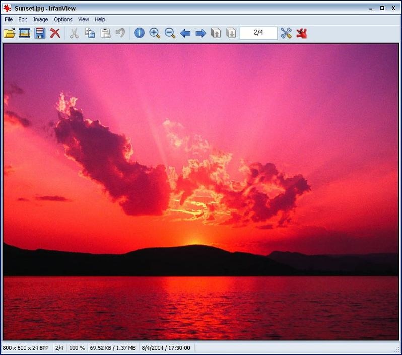 IrfanViewのメイン画面