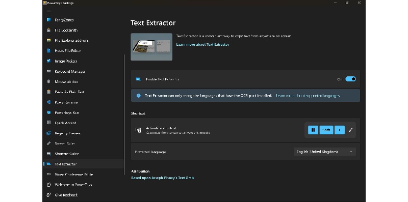 PowerToys Text Extractor