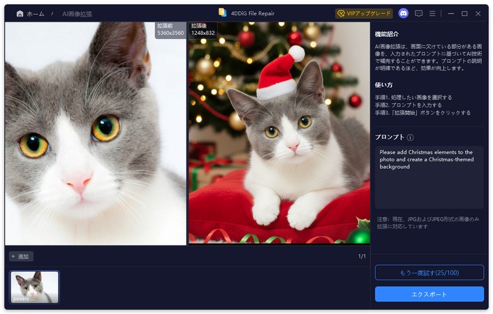 拡張画像をプレビュー