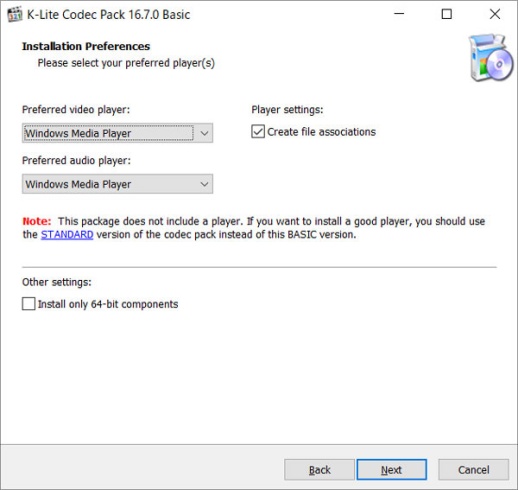 インストール設定を変更せずNextをクリックして進める画面