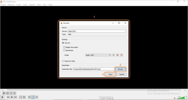 変換をクリックしてCDをMP3形式にリッピング