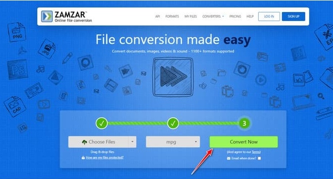 変換手順を開始