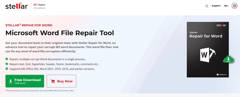 Stellar Repair for Word