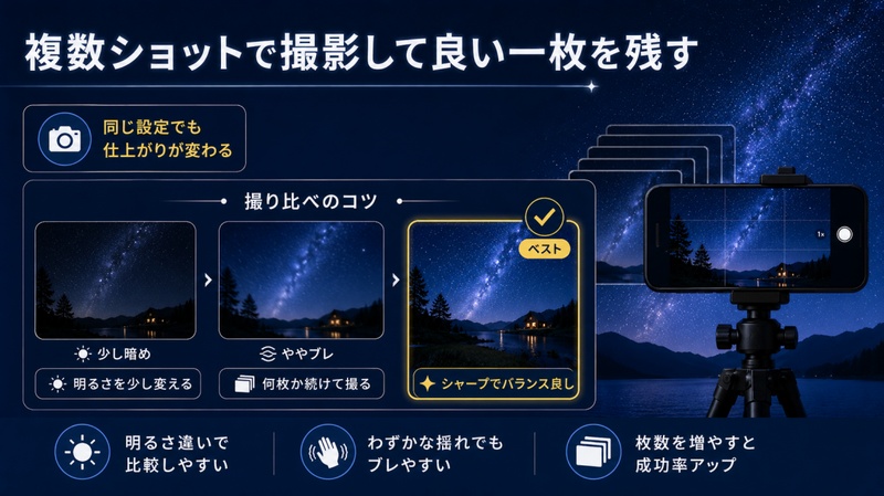 複数ショットで撮影して良い一枚を残す