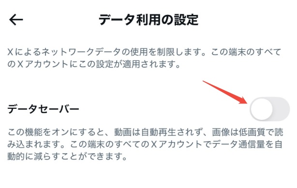 データセーバーをオフにする