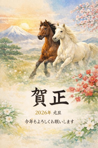 水彩画風の年賀状