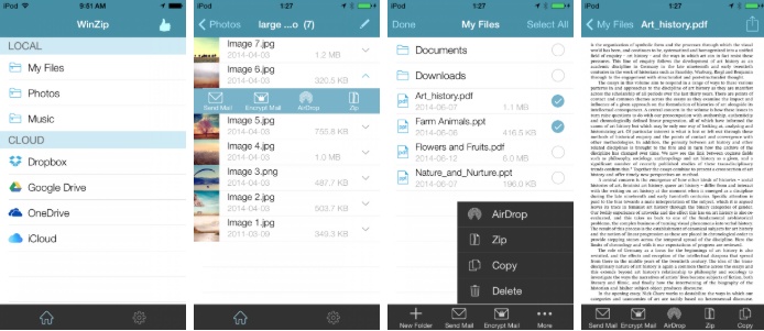 WinZipアプリスクリーンショット