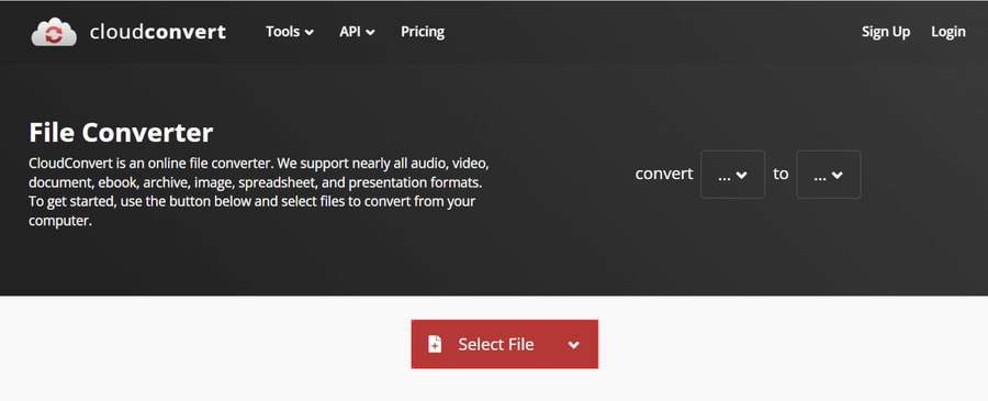 CloudConvertでNumbersファイルを追加
