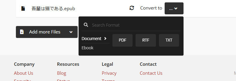 EPUBをPDFに変換して開く