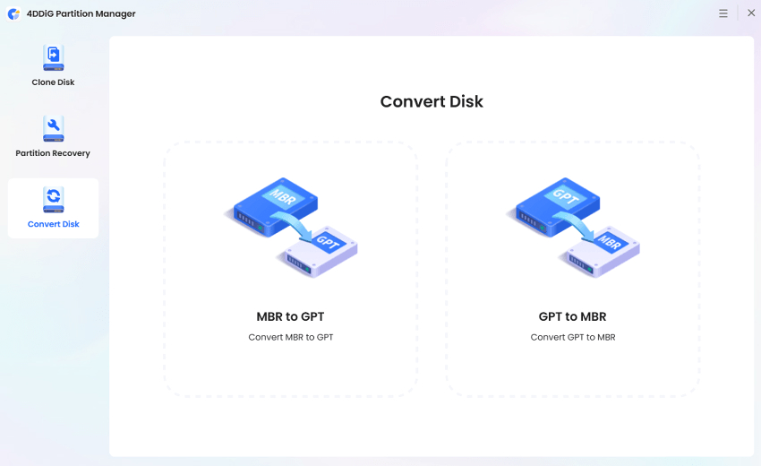 pe convert disk