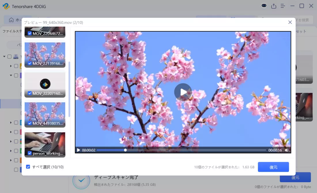 ファイルをプレビュー
